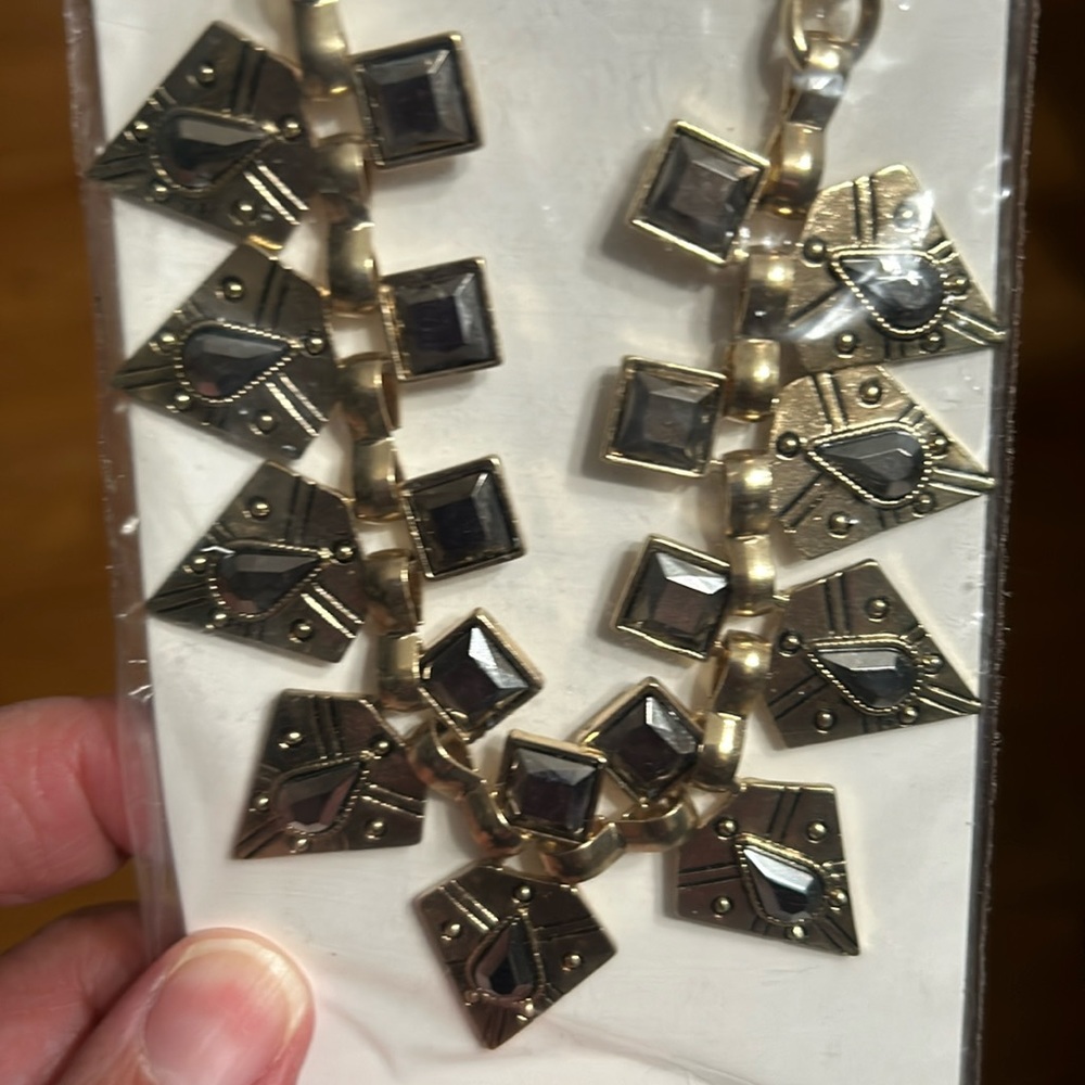 Black and gold statement necklace